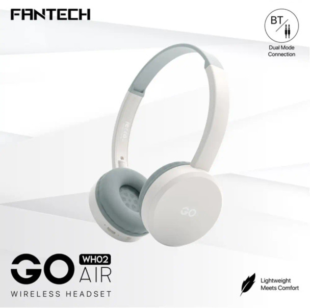 Fantech Wireless Headset 1.2m Gray 20Hr Playback