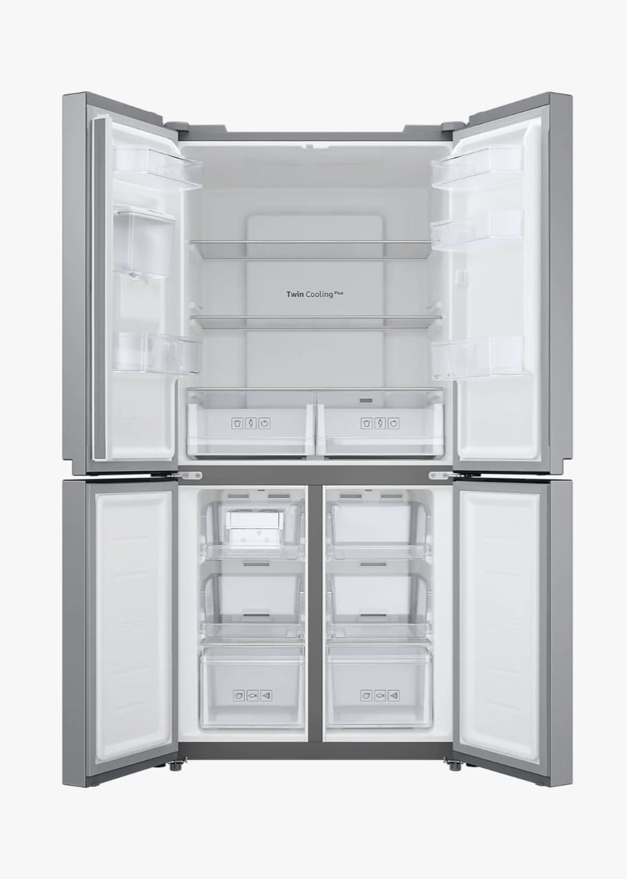 Samsung Refrigerator 4 Doors Silver & Water Dispenser , Inverter RF48A4010M9/LV