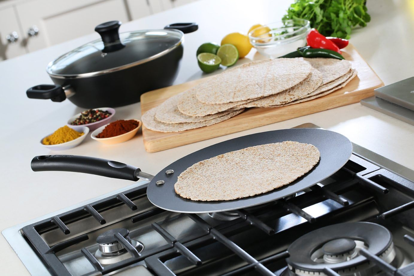 Tefal Non-Stick Chapatti Flatbread Pan Black 30cm