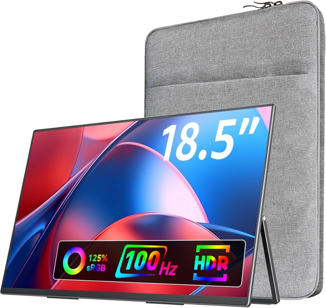 Portable Monitor 18.5 inch 100HZ 120% sRGB, 1080P FHD