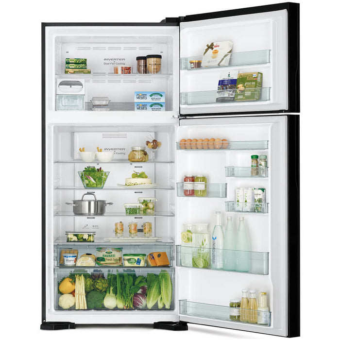 Hitachi Refrigerator Glass White, Inverter , R-VG760PK7-1-GPW