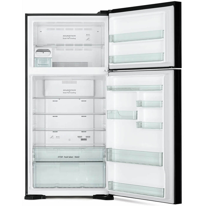 Hitachi Refrigerator Glass Black, Inverter - R-VG760PK7-1-GBK