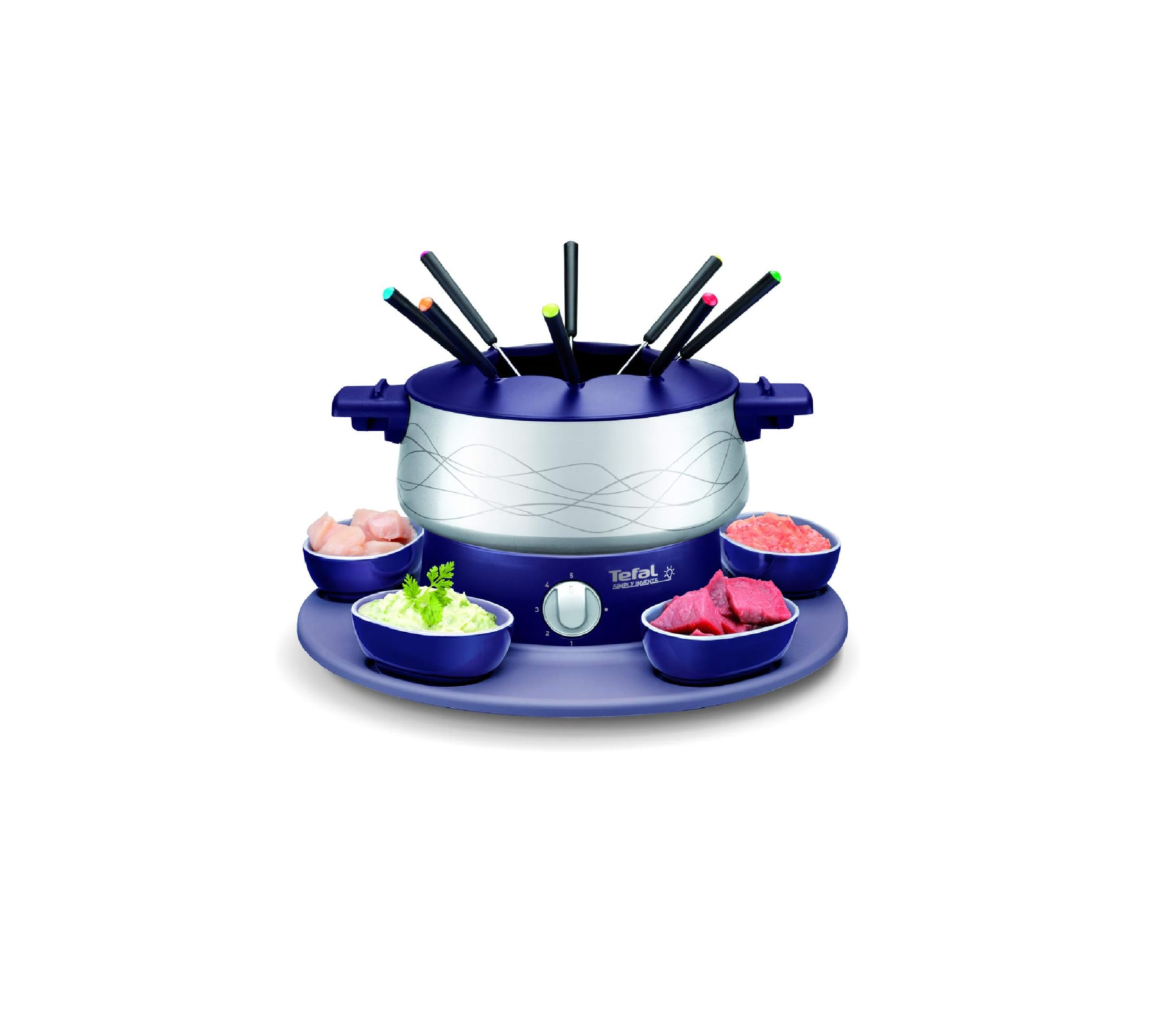 Tefal Fondue Maker + Tray + Ramekins - 8 people