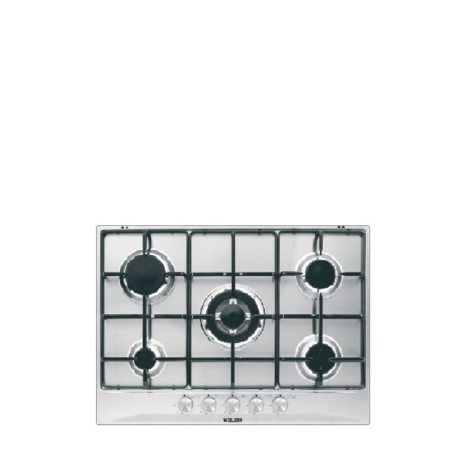 Glem Gas Gas Hob 70 cm,  5 gas burners,  Enamelled pan supports