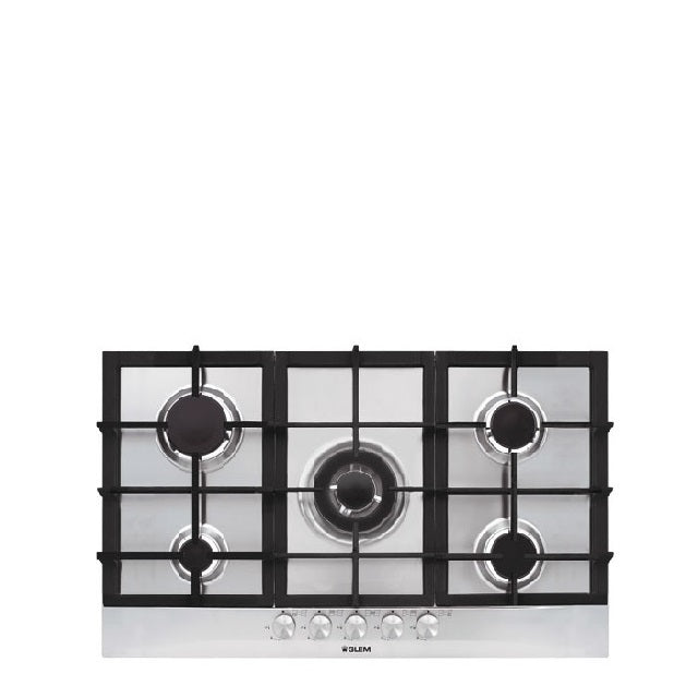 Glem Gas Gas Hob 90 cm,  5 gas burners,  Cast iron pan supports