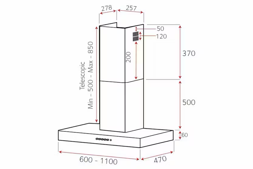 Hilux Hood 60cm Black
