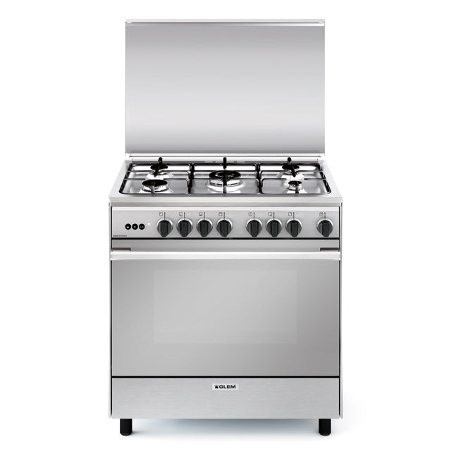 Glem Gas 90 Cm Gas Oven With Gas Grill 5 Burners, 1 triple Ring