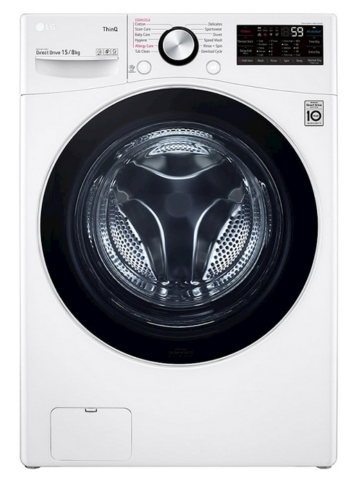 LG  Front Load Washer Dryer Ai Direct Drive 15/8 Kg  White