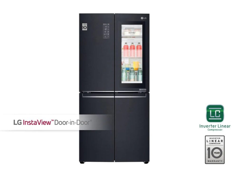 LG  Refrigerator 4Doors Black Matte Linear Cooling Smart Inverter - GC-Q22FTBKL