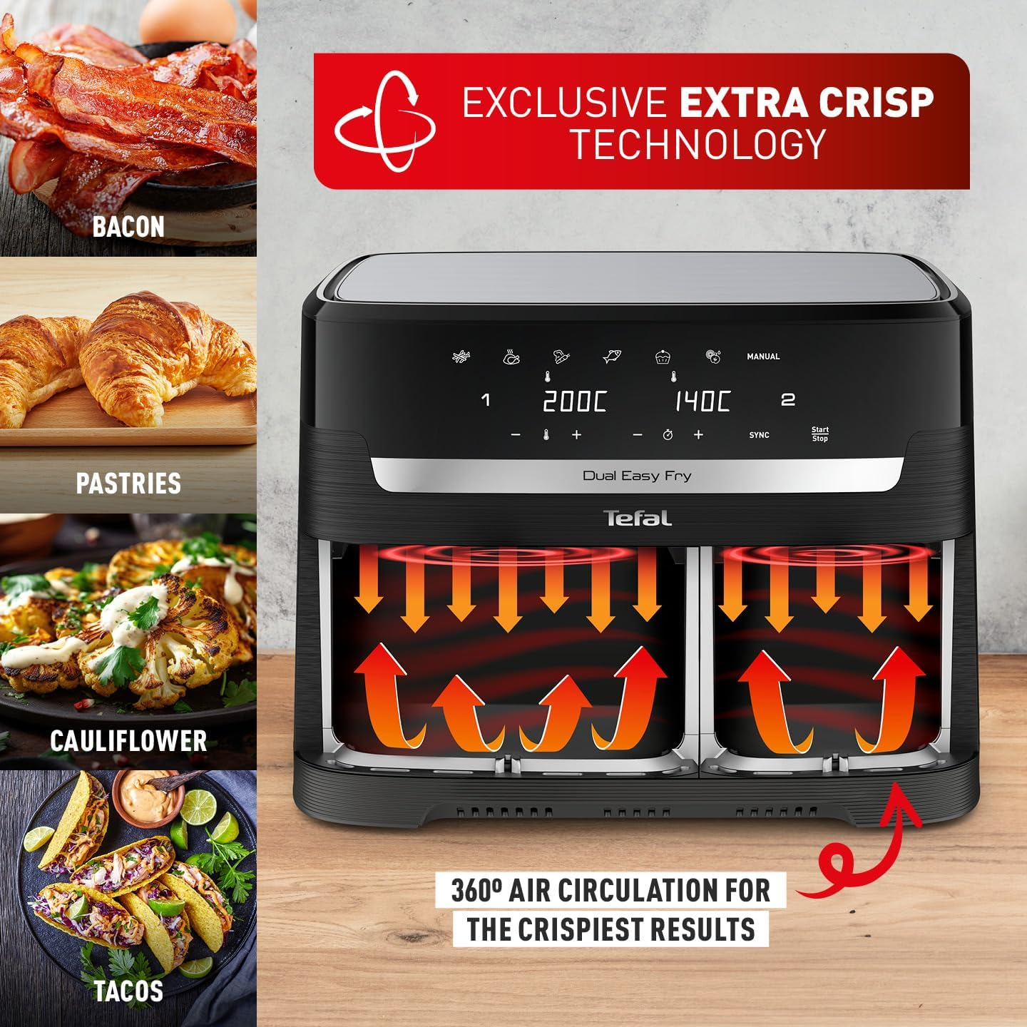 TEFAL Dual Easy Fry & Grill Air Fryer 8.3 L