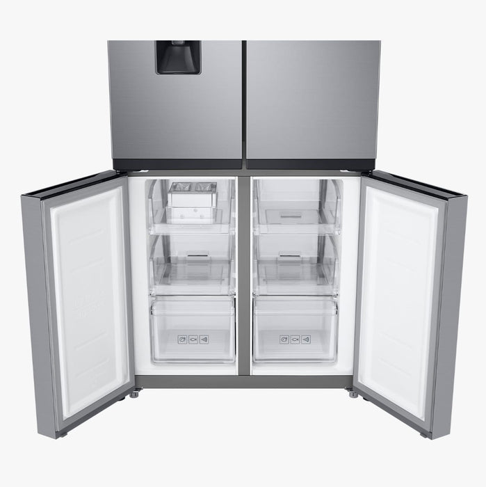 Samsung Refrigerator 4 Doors Silver & Water Dispenser , Inverter RF48A4010M9/LV