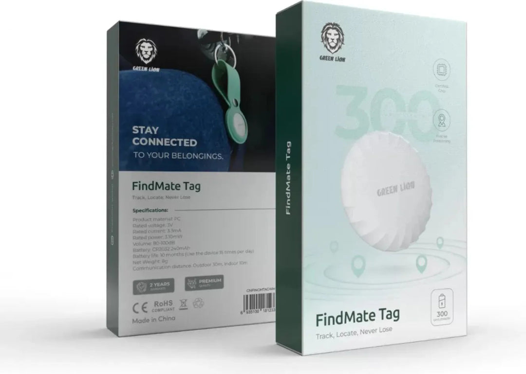 Green Lion FindMate Tag - White