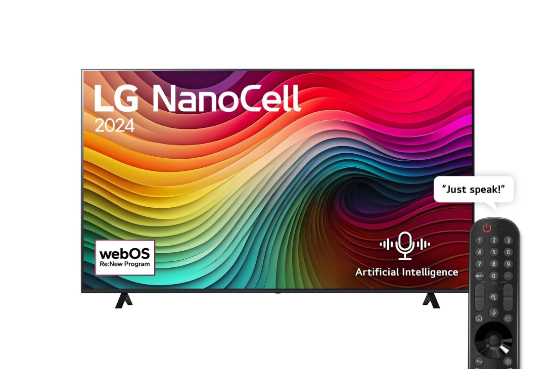 75 Inch LG NanoCell NANO80 4K Smart TV AI Magic remote HDR10 webOS24 2024