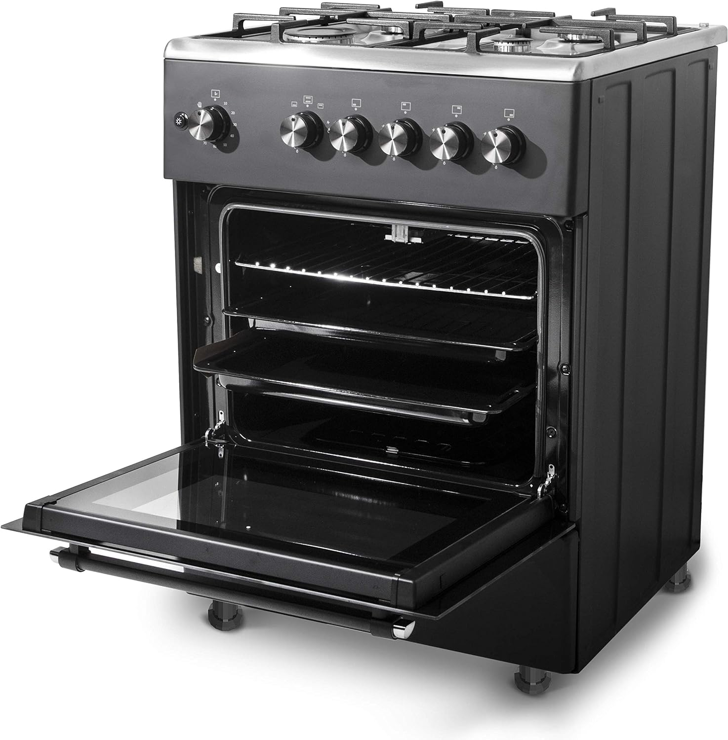 General Gold (Ferre) Gas Cooker Black 4 Burners H86.9xW59.7xD63.4cm