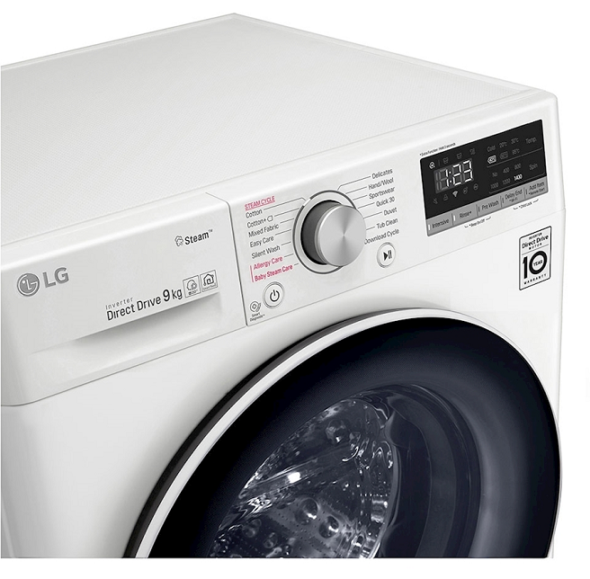 LG  Front Load Washing Machine Ai Direct Drive Motor, Steam, White Color - 15/8Kg