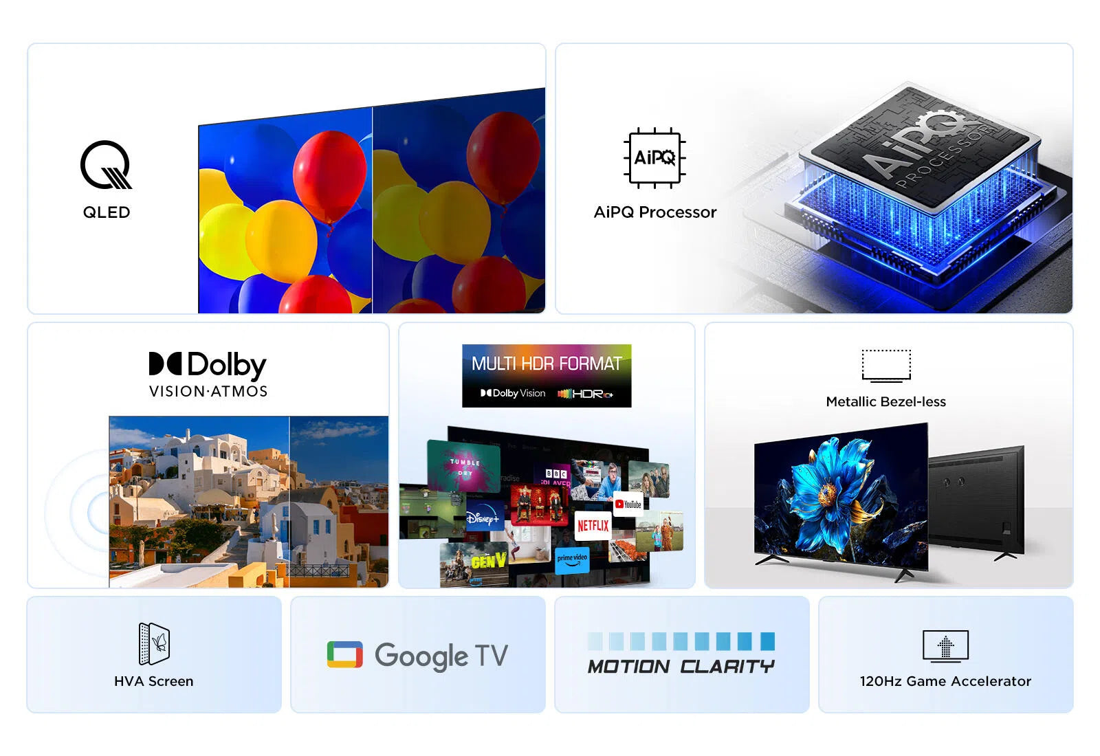 TCL P7K-UK QLED, Direct LED TV, 4K HDR TV, Smart TV Powered by Google TV