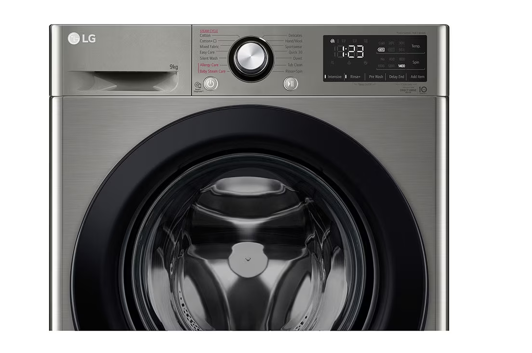 LG  Front Load Washing Machine Direct Drive 9 Kg Platinum Silver - F4R3VYL6P
